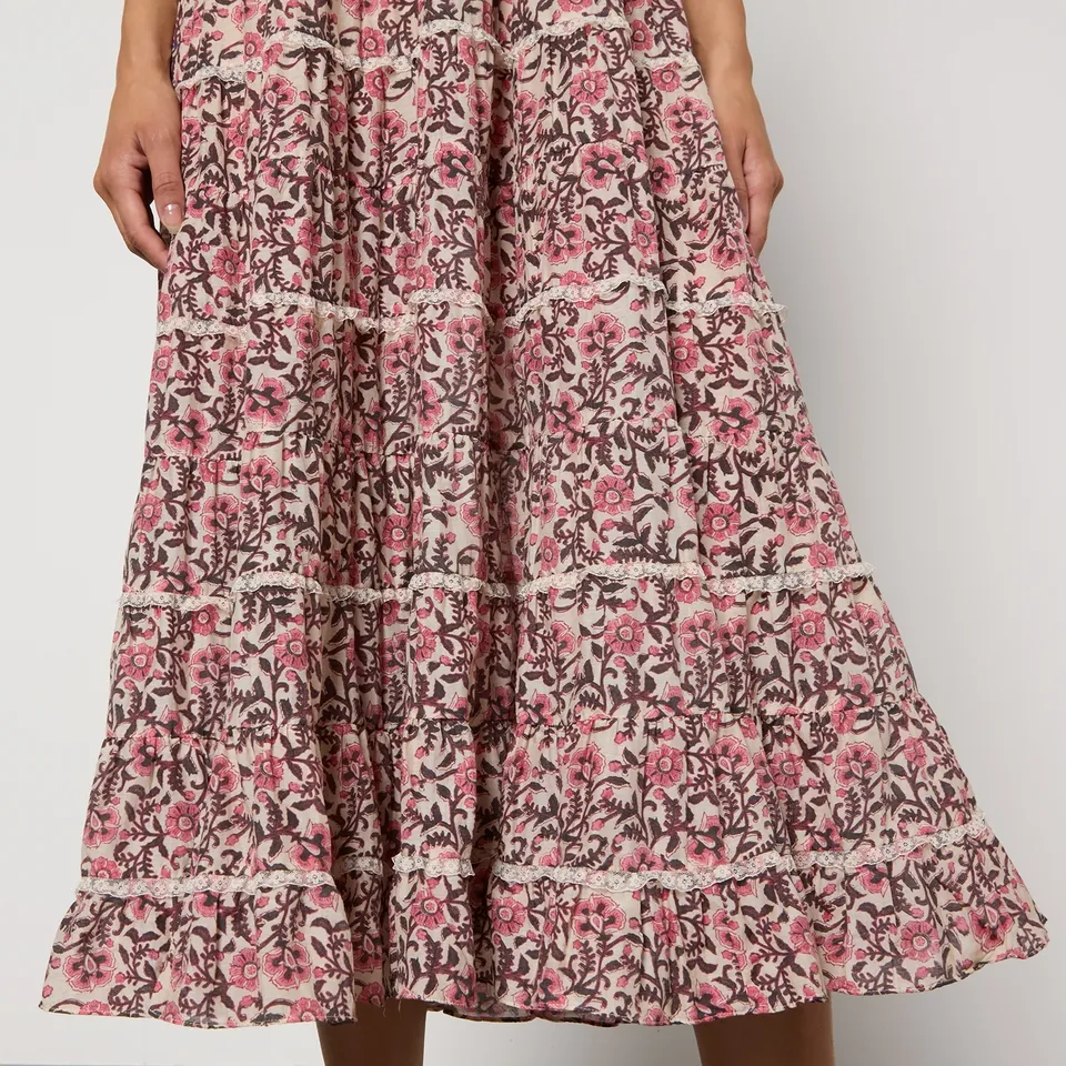 RIXO Ophelia Floral-Print Satin Midi Dress - UK 6 | Coggles