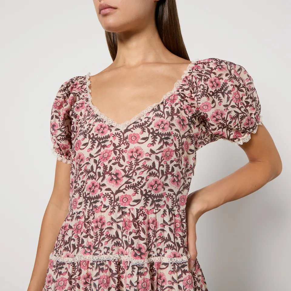 RIXO Ophelia Floral-Print Satin Midi Dress - UK 6 | Coggles