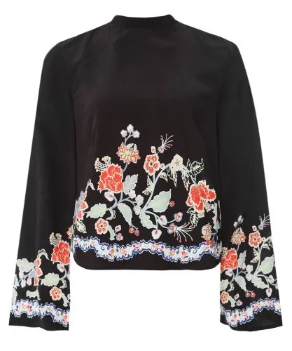 RIXO Peony Flora Georgie Neck Tie Top | Jules B