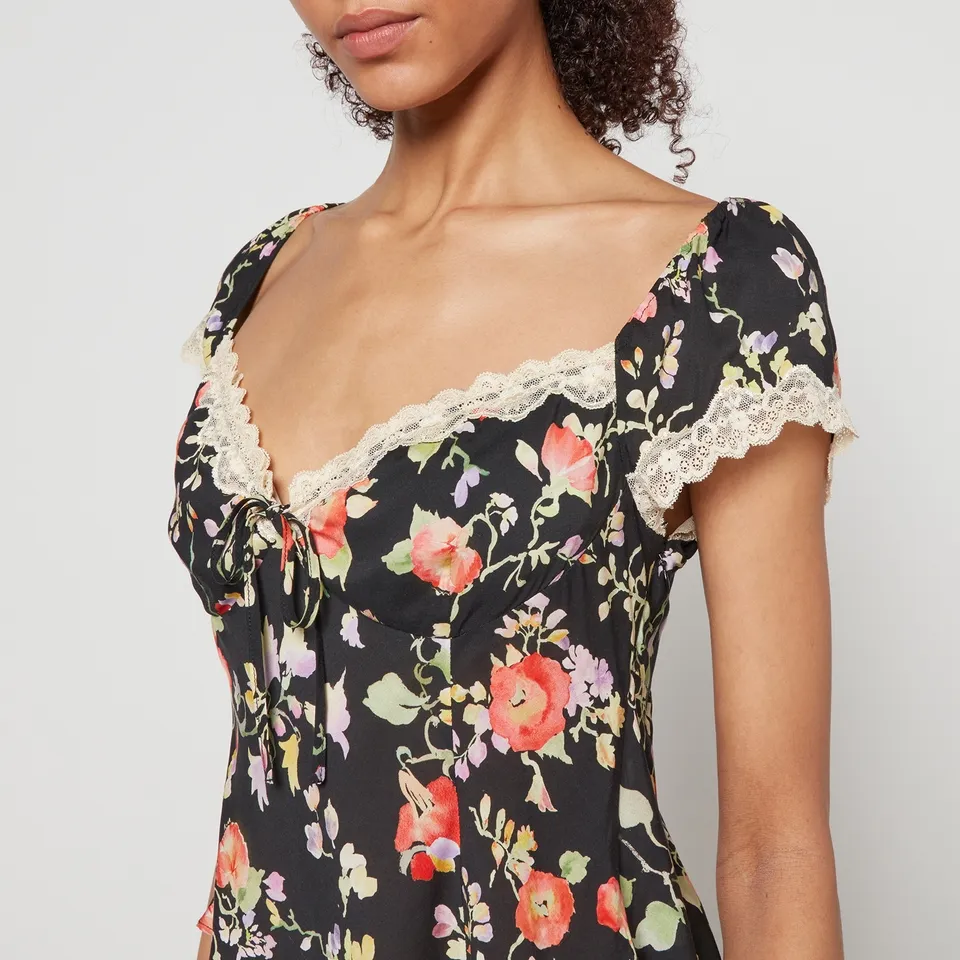 RIXO Rosella Floral-Print Chiffon Blouse - UK 6 | Coggles