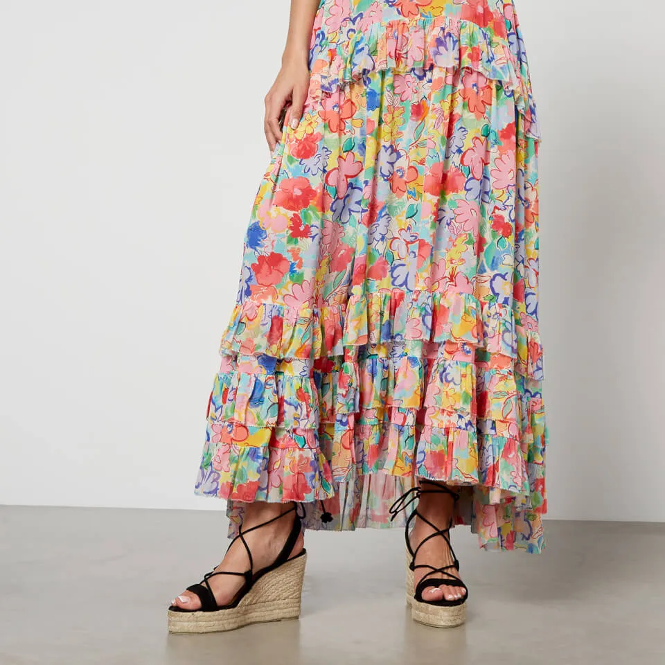 Rixo Shireen Floral-Print Silk-Chiffon Midi Dress - UK 6 | Coggles