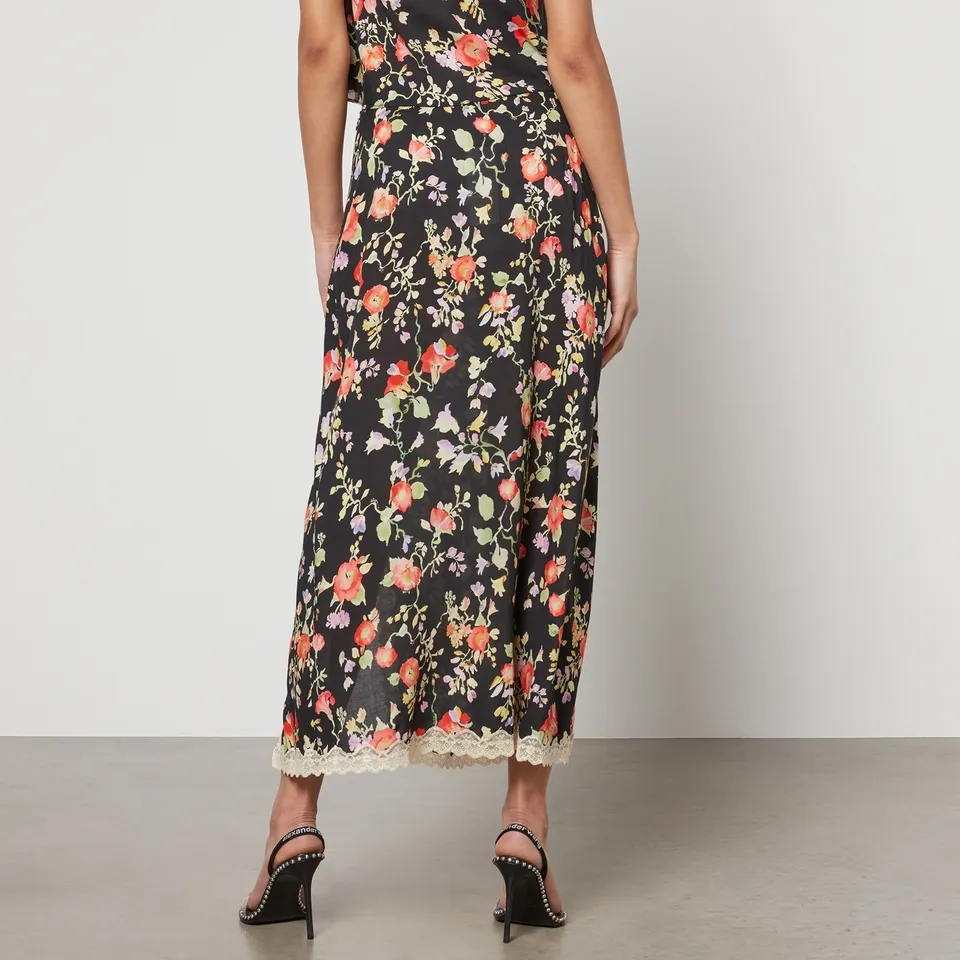 RIXO Sibilla Floral-Print Chiffon Skirt - UK 6 | Coggles