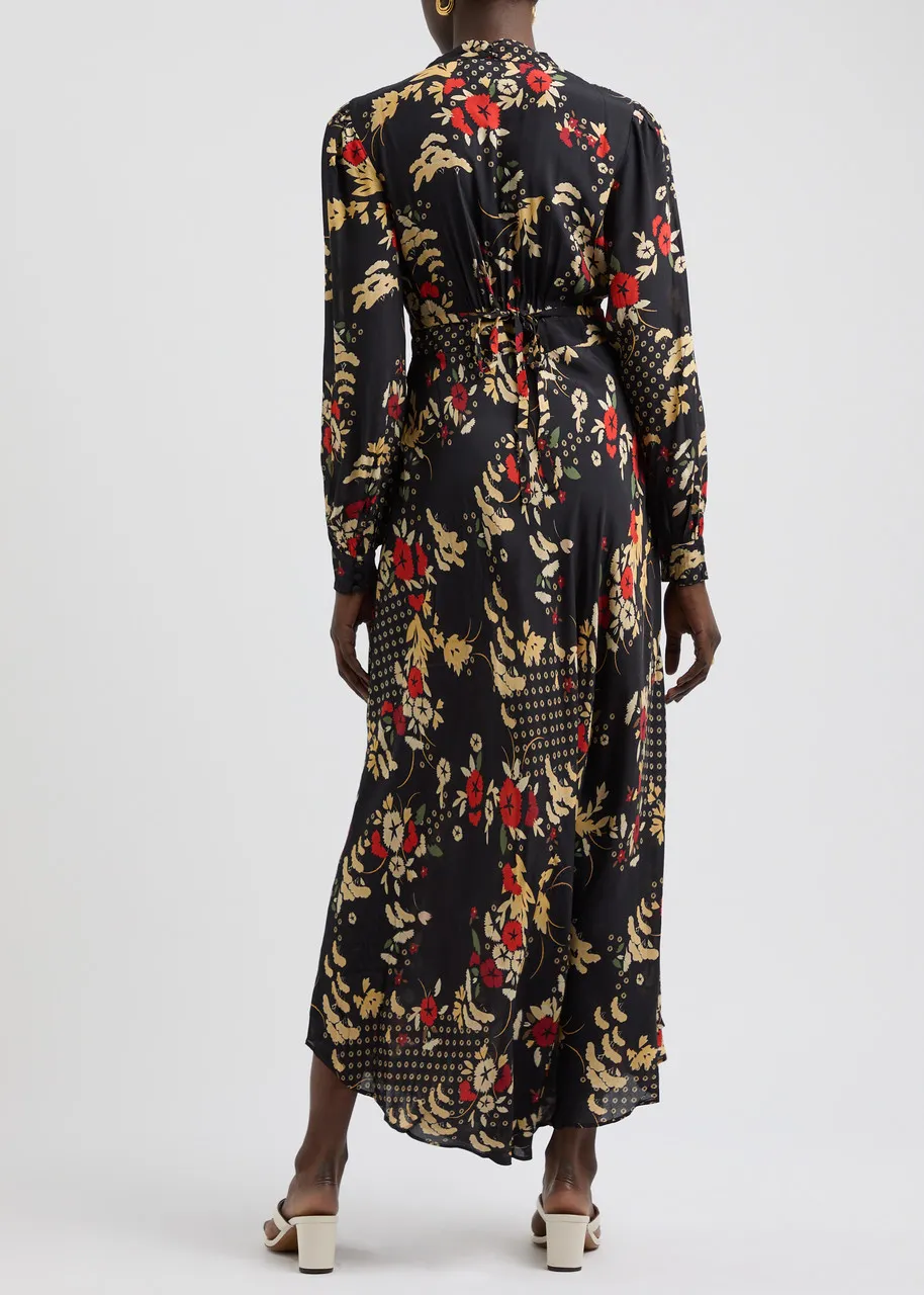 RIXO Trula floral-print maxi dress  -                         -                     -                