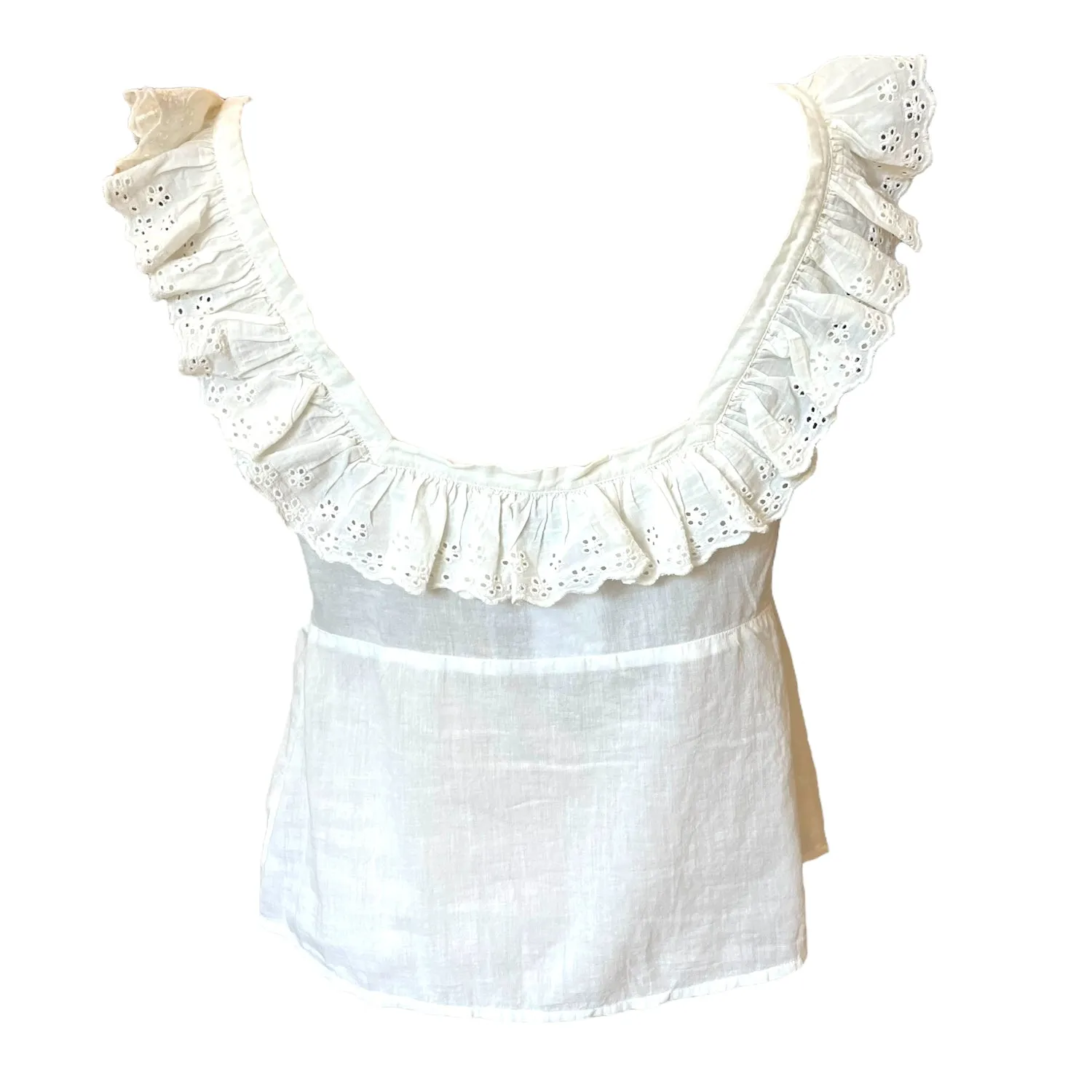 Rixo White Cotton Broderie Anglaise Top - 10