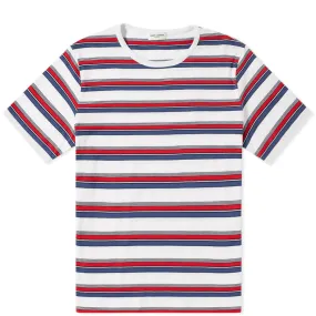 Saint Laurent Stripe TeeNatural, Red & Blue