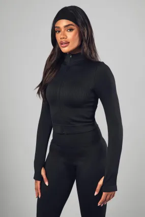 Seamless Rib Zip Through Jacket