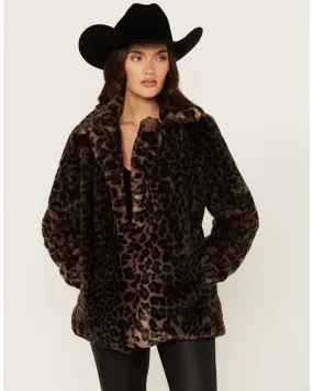 Shyanne Women's Leopard Print Faux Fur Jacket