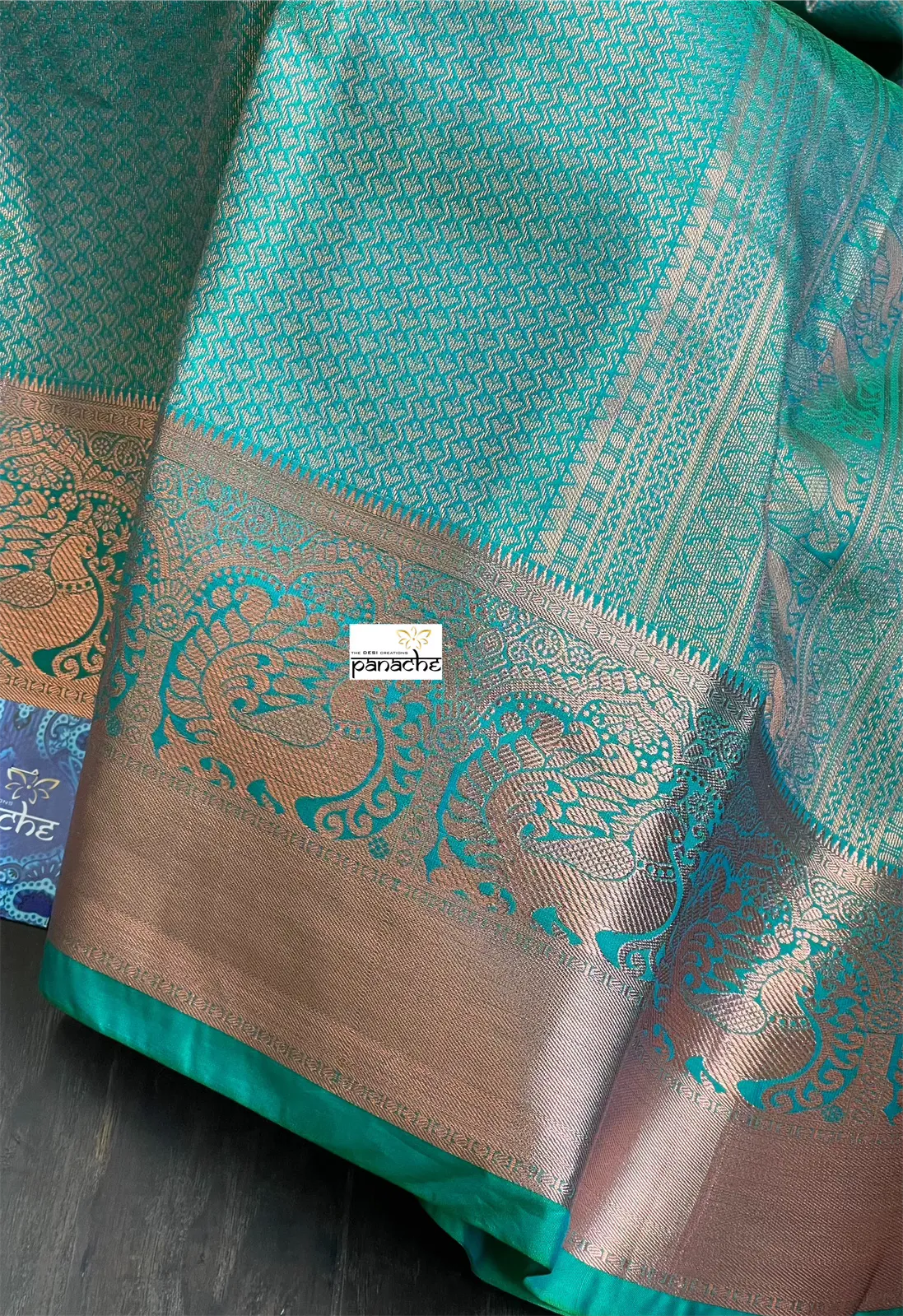 Silk Brocade Kanjivaram - Sea Green