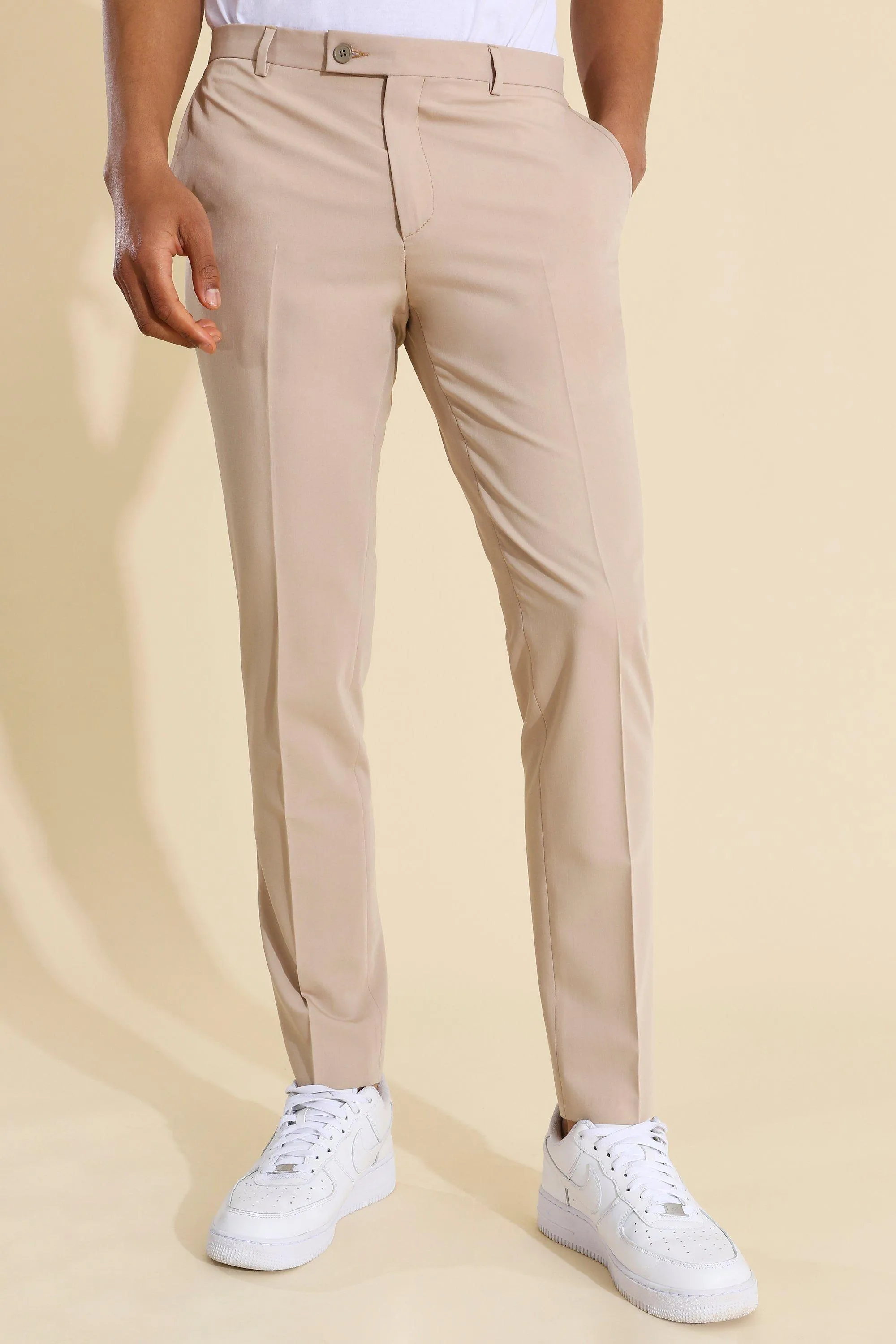 Skinny Ecru Suit Pants