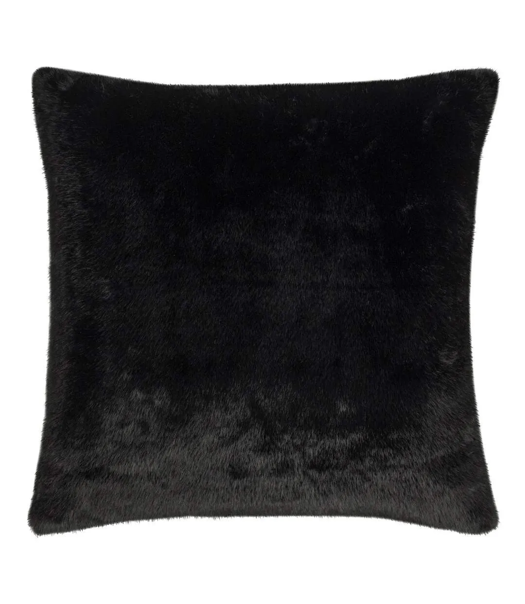 Stanza faux fur cushion cover 55cm x 55cm jet black Paoletti