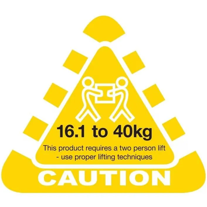 Stock Forms Caution Weight 16.1-40kg Labels 80x70mm Yellow 250 Labels Roll