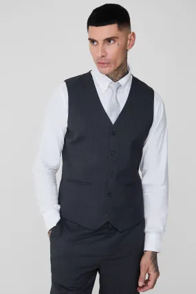 Tall Charcoal Flannel Vest