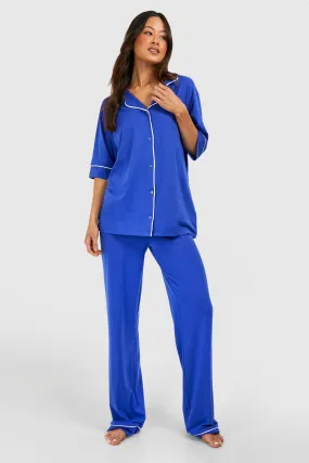 Tall Jersey Knit Piping Pants Pj Set