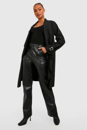 Tall Waterfall Longline Cuff Detail Coat