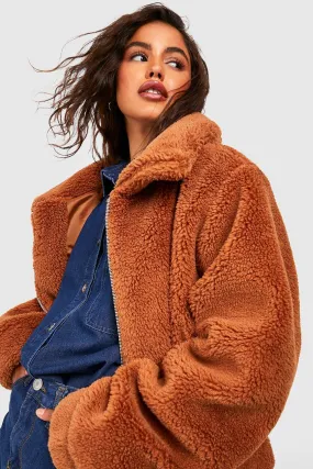 Teddy Faux Fur Bomber Jacket