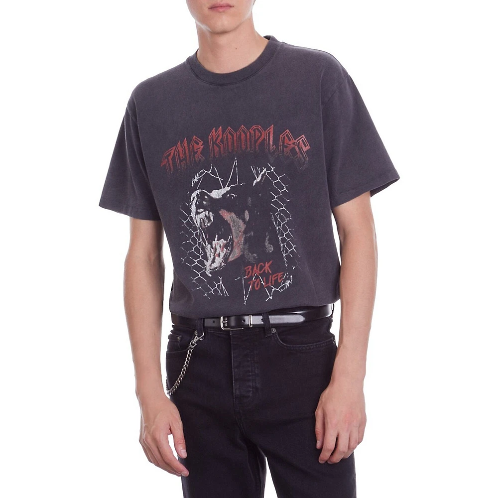 The Kooples Barking Dog Serigraphy T-Shirt