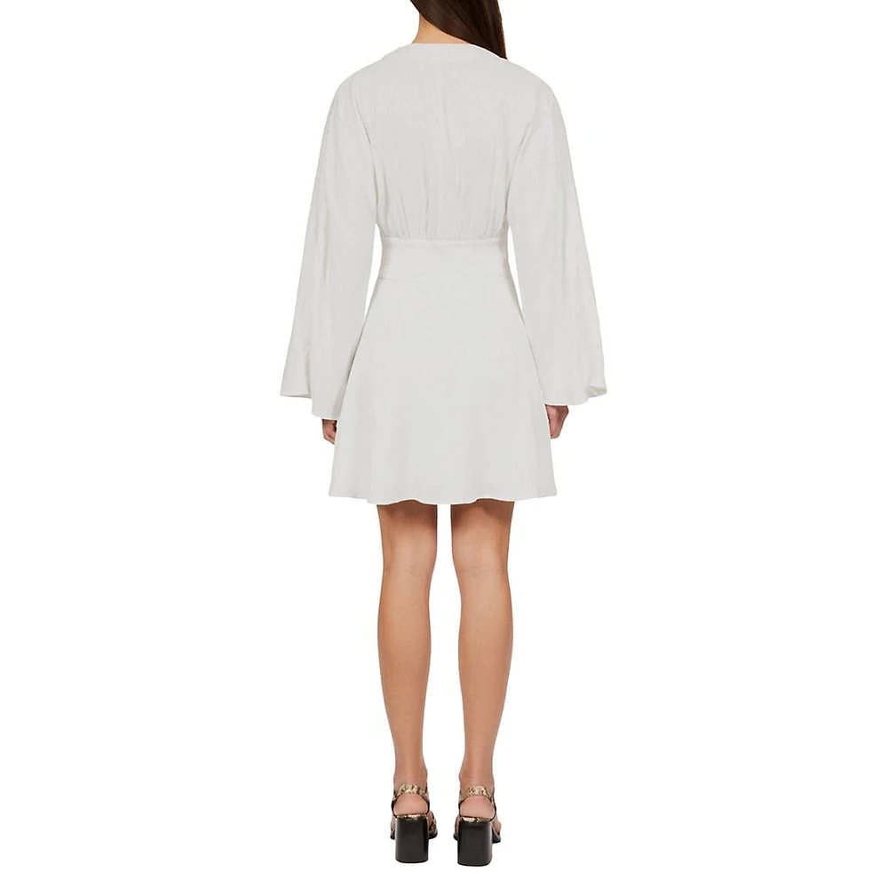 The Kooples Baroque Jacquard Plunging Mini Dress