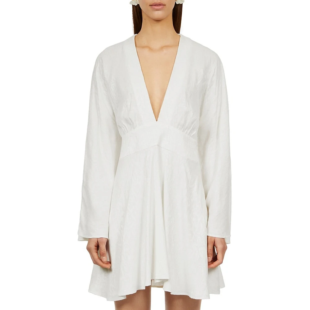 The Kooples Baroque Jacquard Plunging Mini Dress