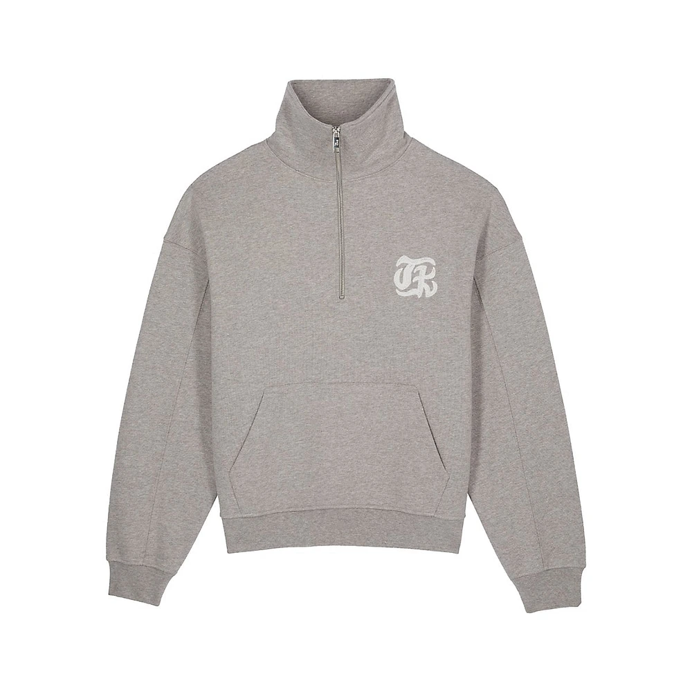 The Kooples Blazon Serigraphy Quarter-Zip Sweatshirt