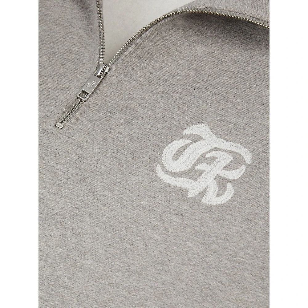 The Kooples Blazon Serigraphy Quarter-Zip Sweatshirt