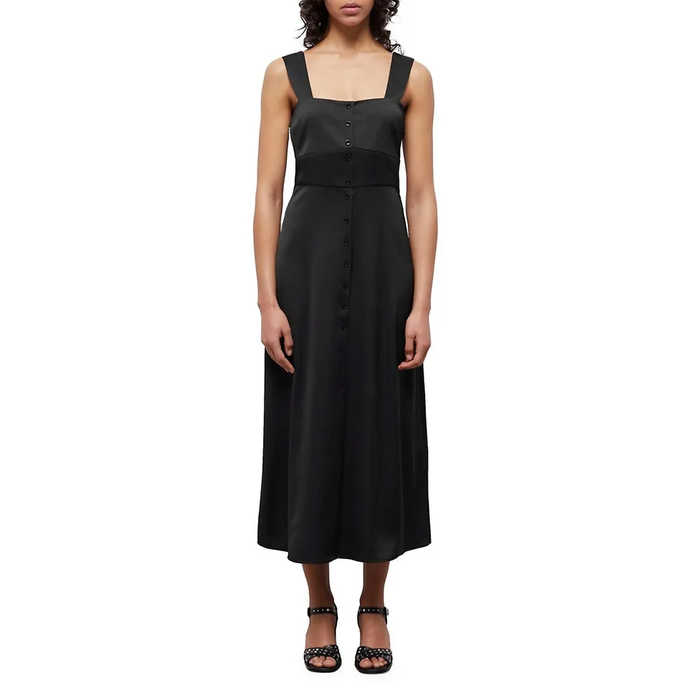 The Kooples Button-Front Midi Dress