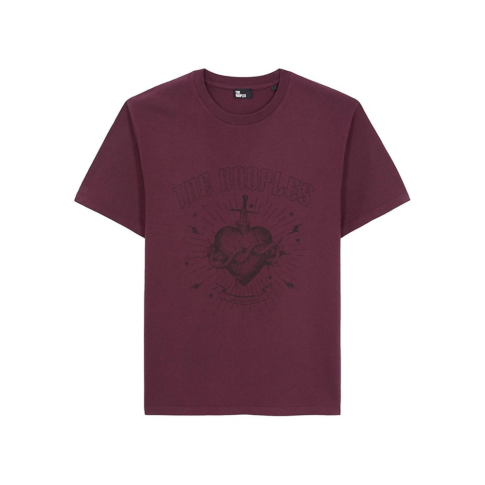 The Kooples Dagger-Heart Logo Serigraphy T-Shirt