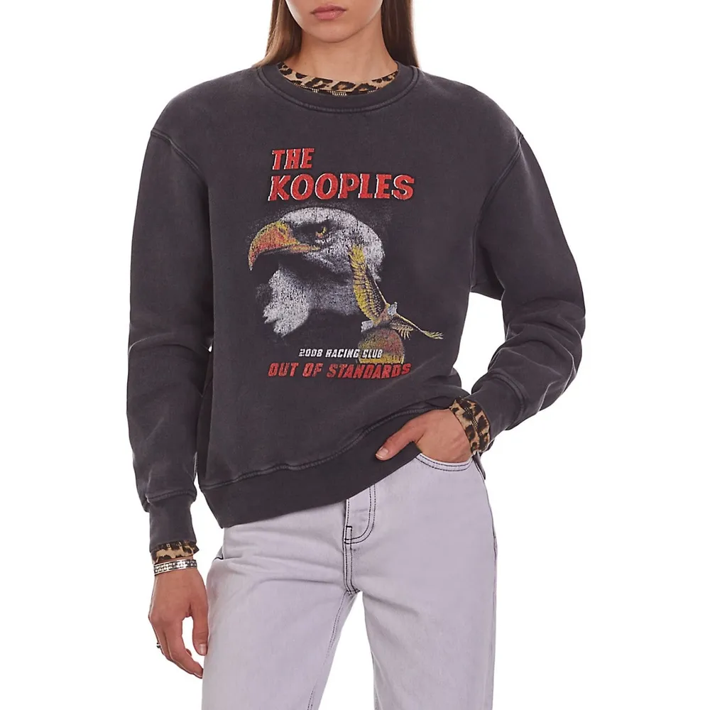 The Kooples Eagle Serigraphy Logo Sweatshirt