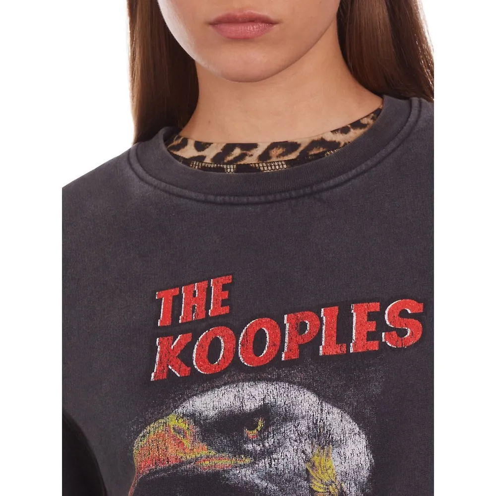 The Kooples Eagle Serigraphy Logo Sweatshirt