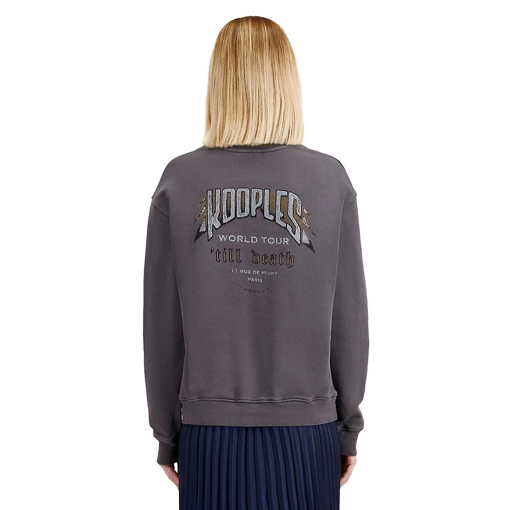 The Kooples Embellished Skull Butterfly Serigraphy Sweatshirt