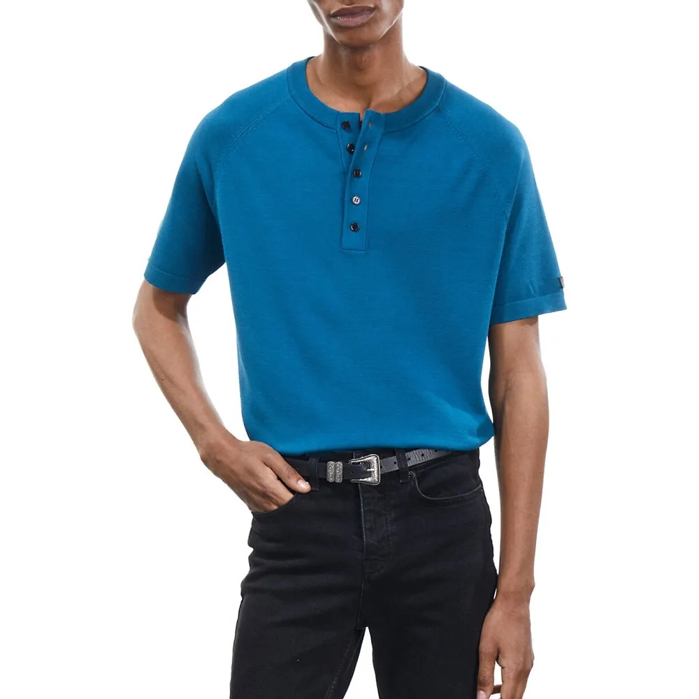 The Kooples Fitted Henley T-Shirt