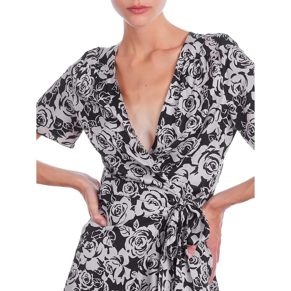 The Kooples Floral-Print Mini Wrap Dress