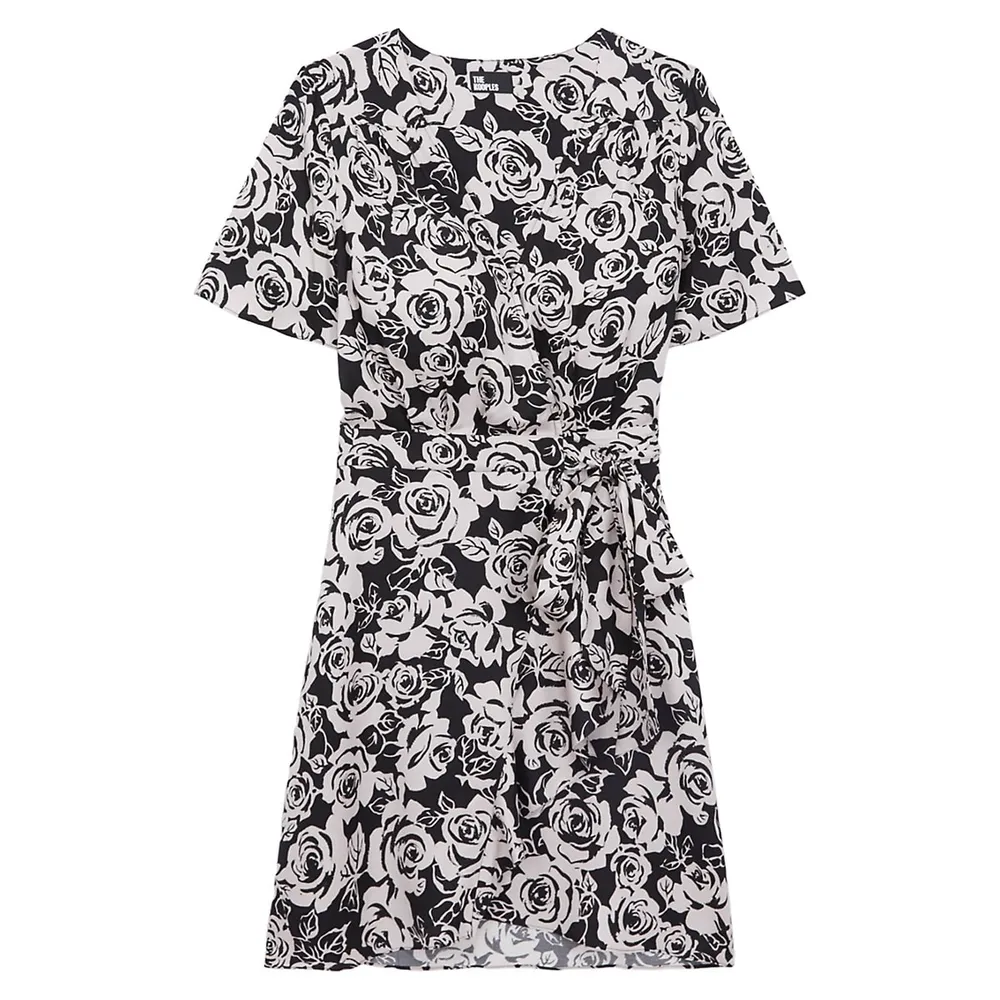 The Kooples Floral-Print Mini Wrap Dress