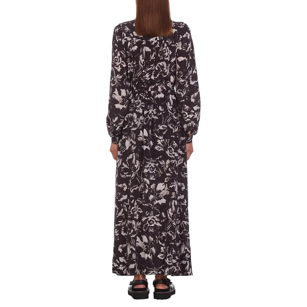 The Kooples Floral-Print Silk Maxi Dress