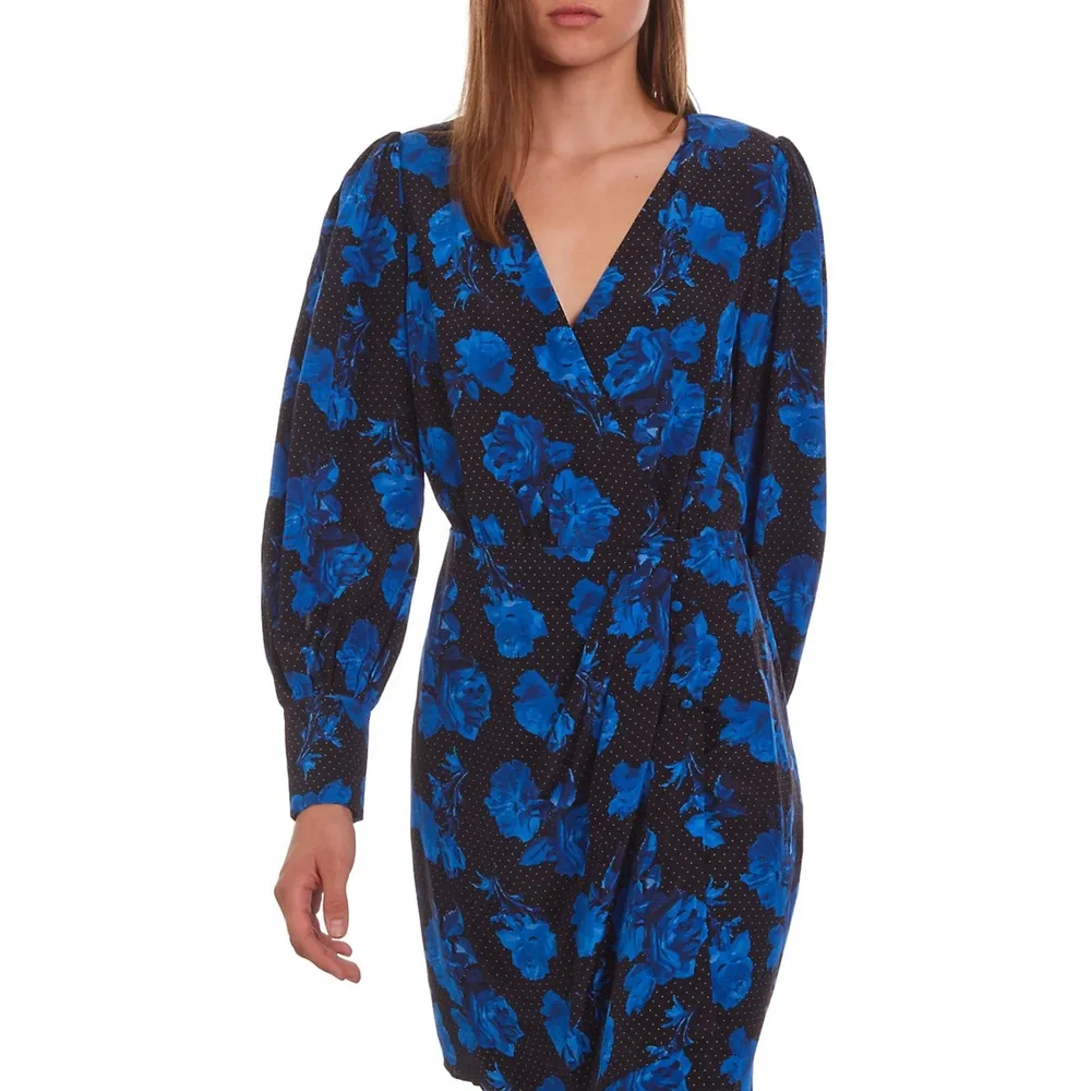 The Kooples Floral-Print Silk Wrap Dress