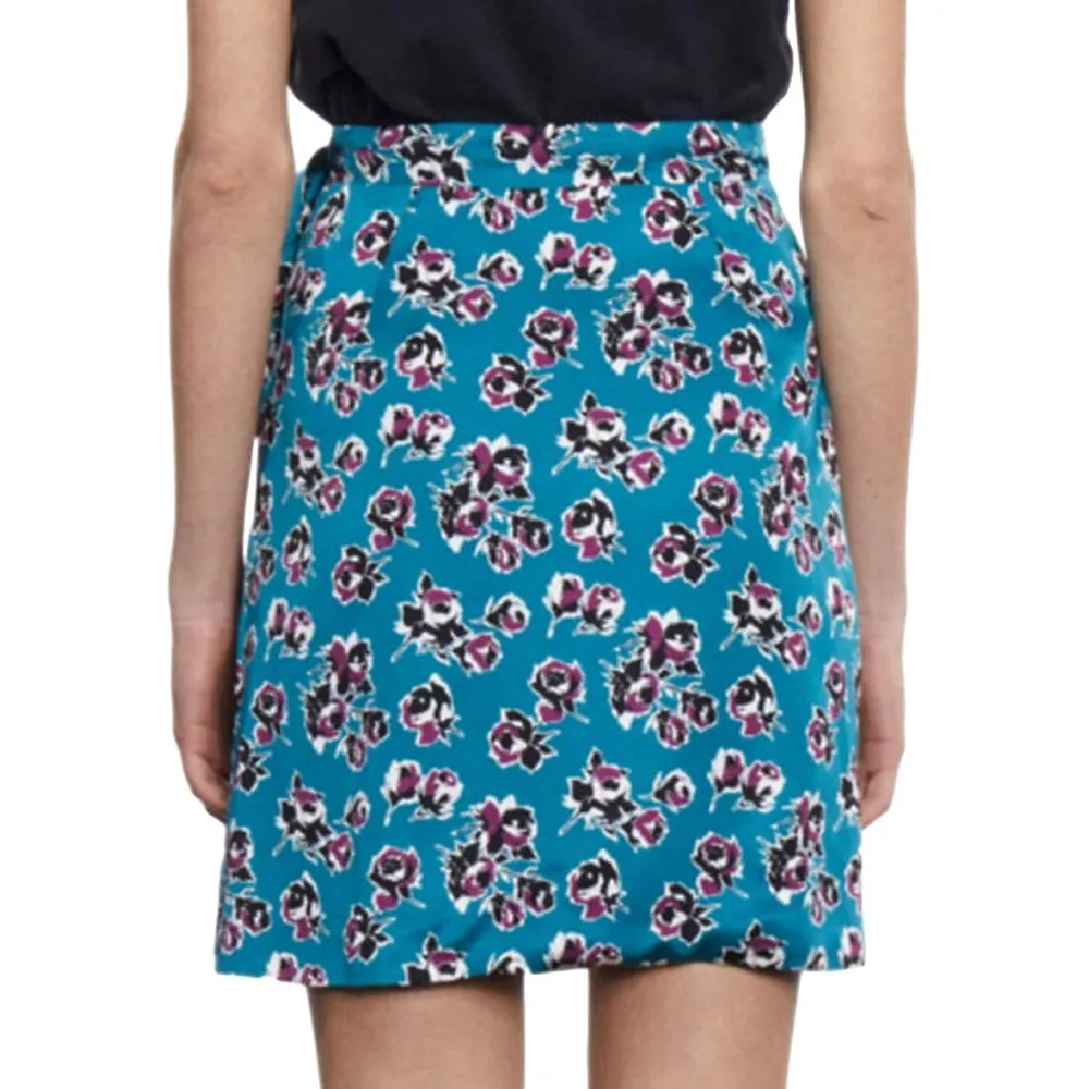 The Kooples Floral-Print Wrap Mini Skirt