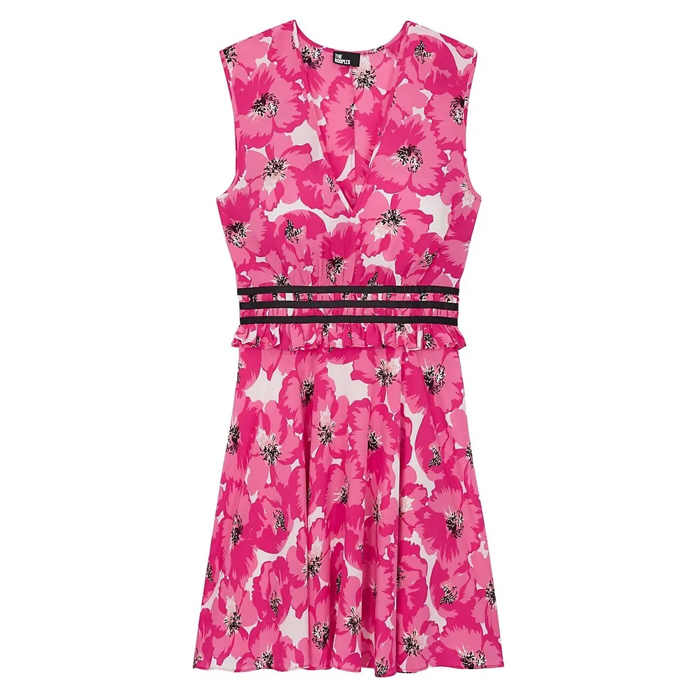 The Kooples Floral Silk Mini Dress