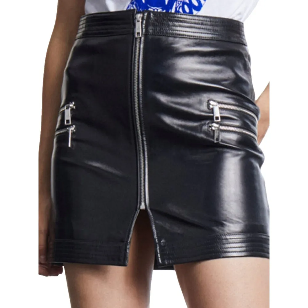 The Kooples Glazed Leather Skirt