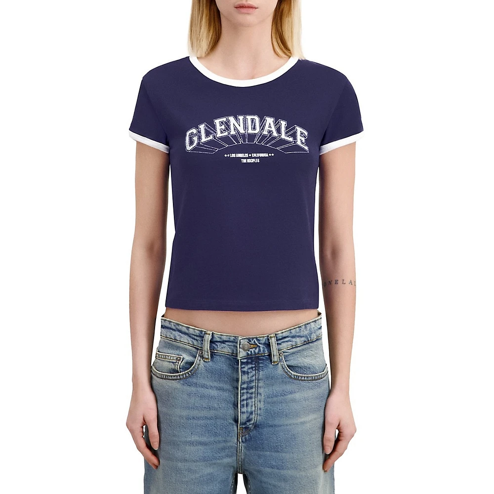 The Kooples Glendale Serigraphy Ringer T-Shirt