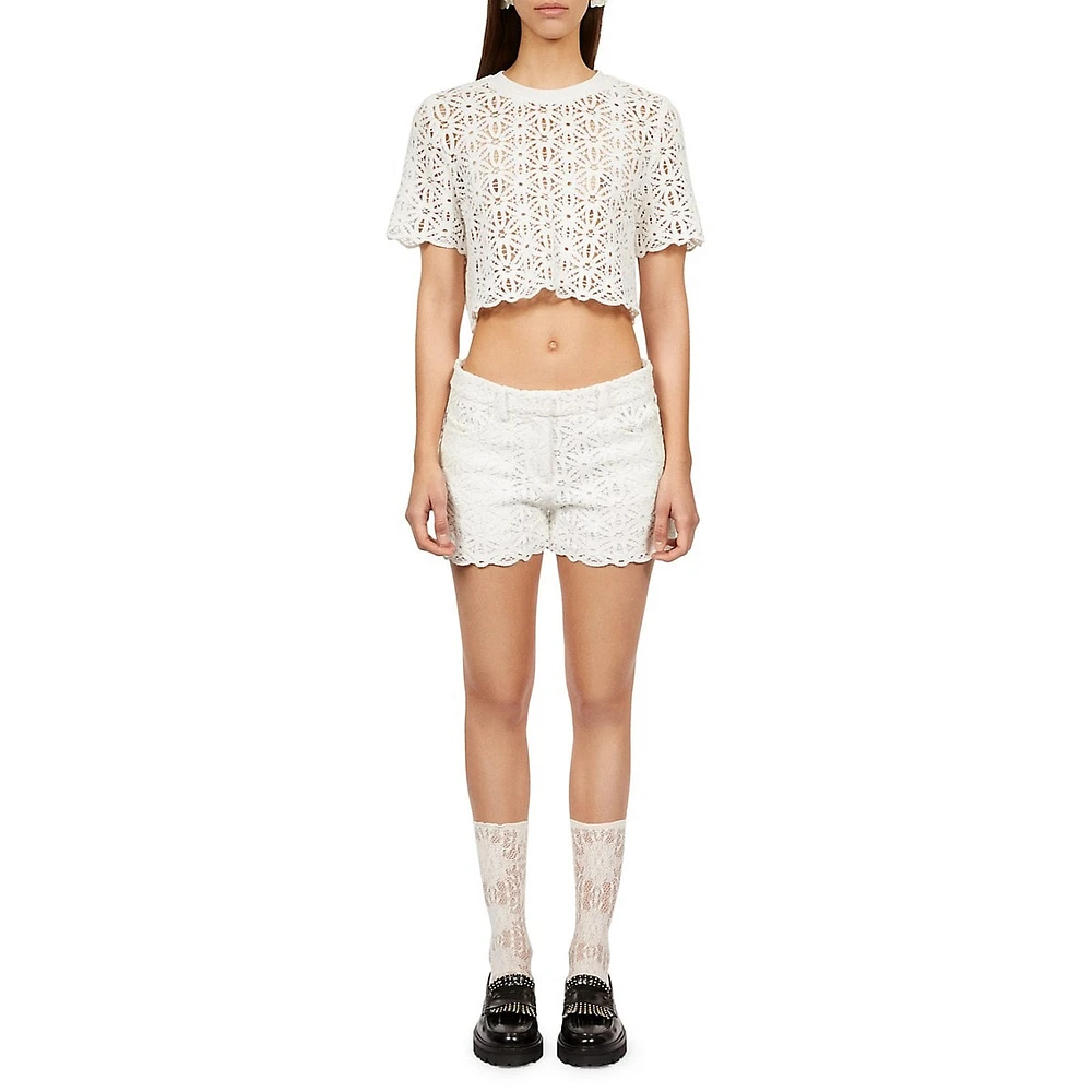 The Kooples Guipure Lace Shorts