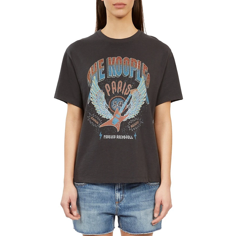 The Kooples Guitar Serigraphy Logo T-Shirt