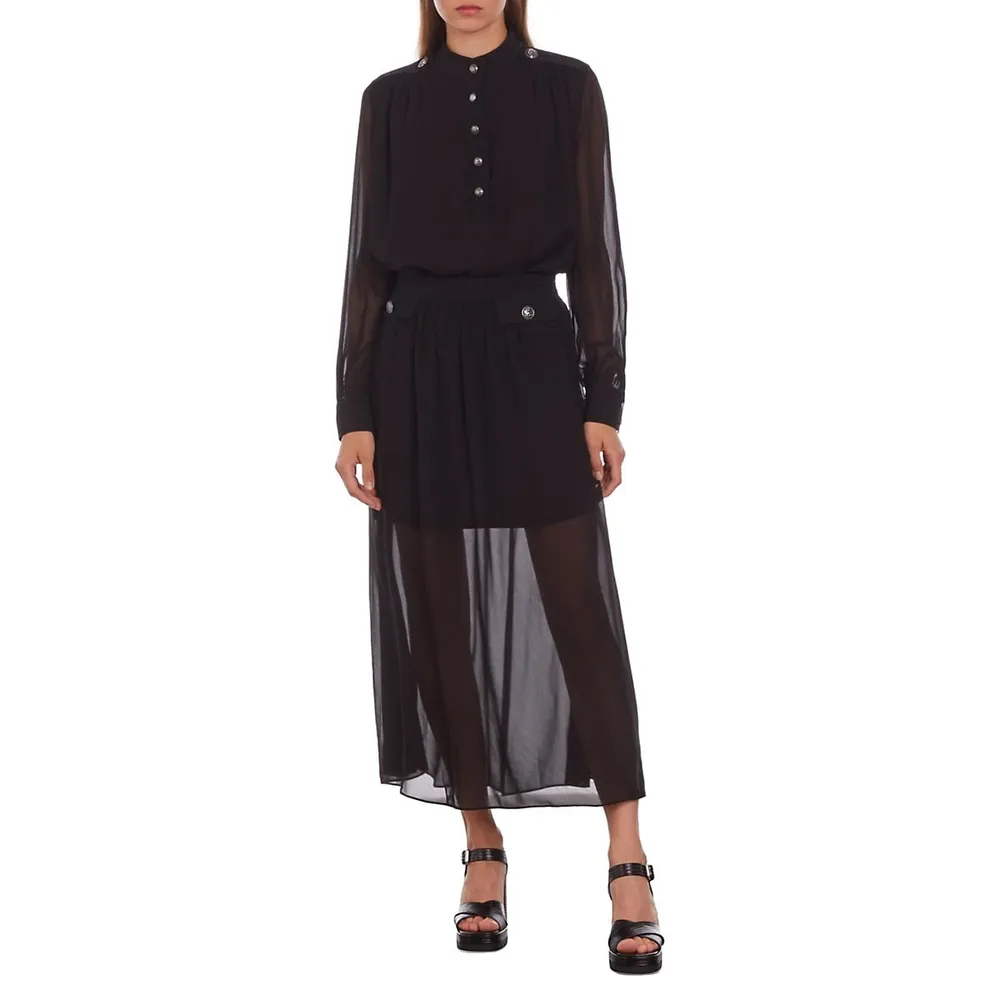 The Kooples Half-Button Highneck Blouse