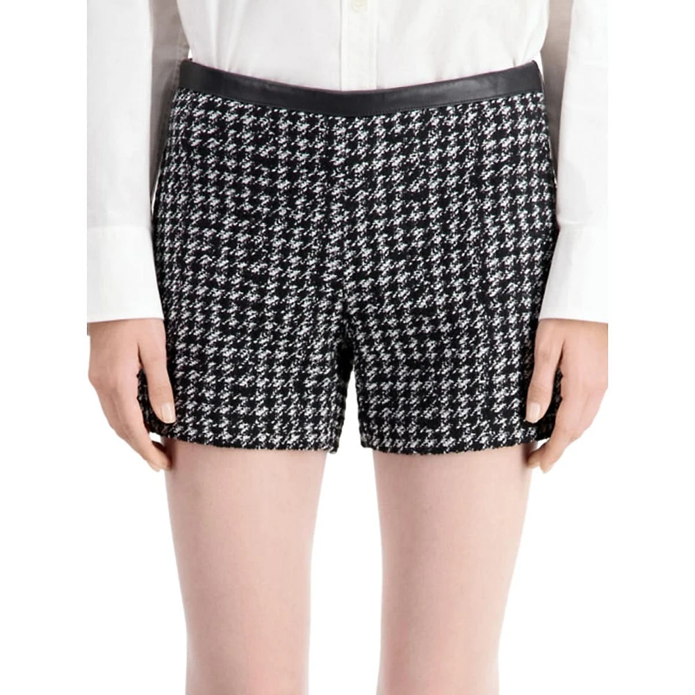 The Kooples Houndstooth Tweed Shorts