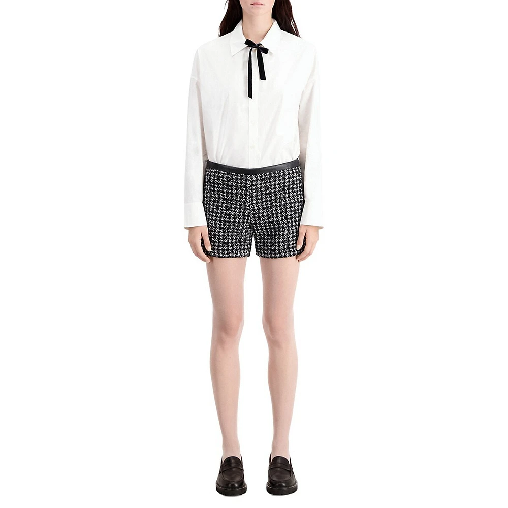 The Kooples Houndstooth Tweed Shorts