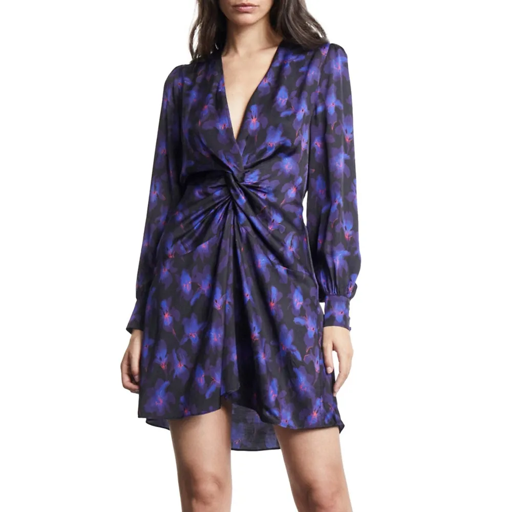 The Kooples Iris Floral Twist-Knot Dress