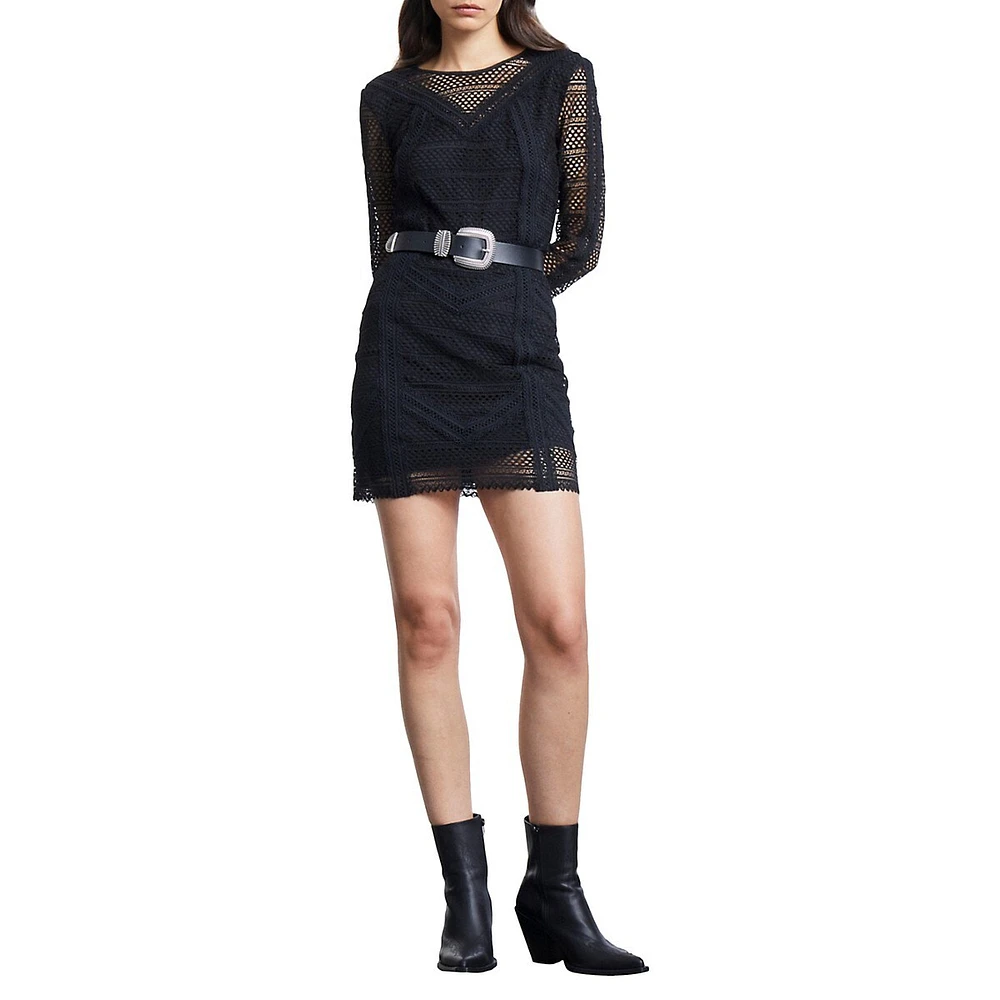 The Kooples Lace-Detailed Mini Dress