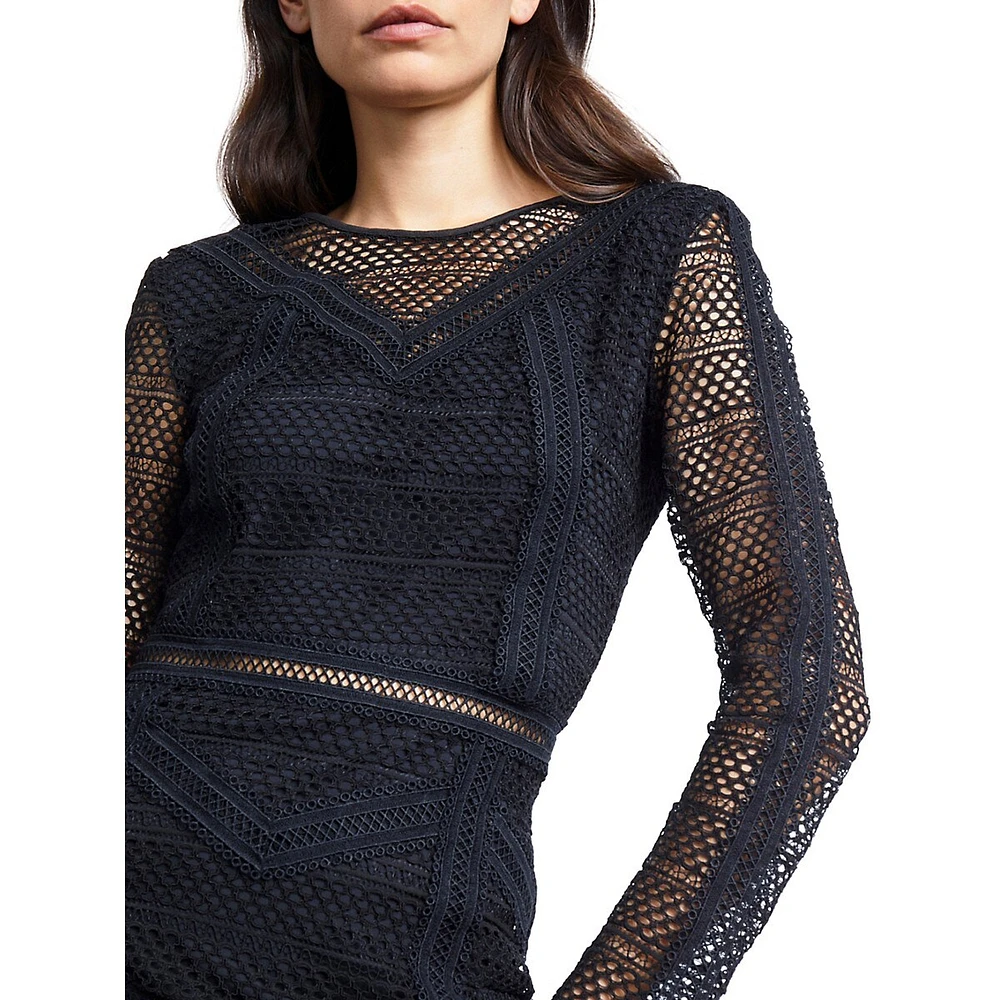 The Kooples Lace-Detailed Mini Dress