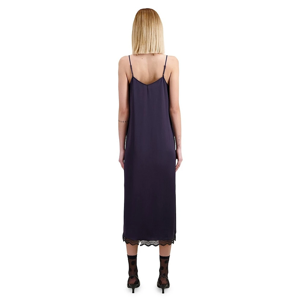 The Kooples Lace-Trim Midi Slip Dress