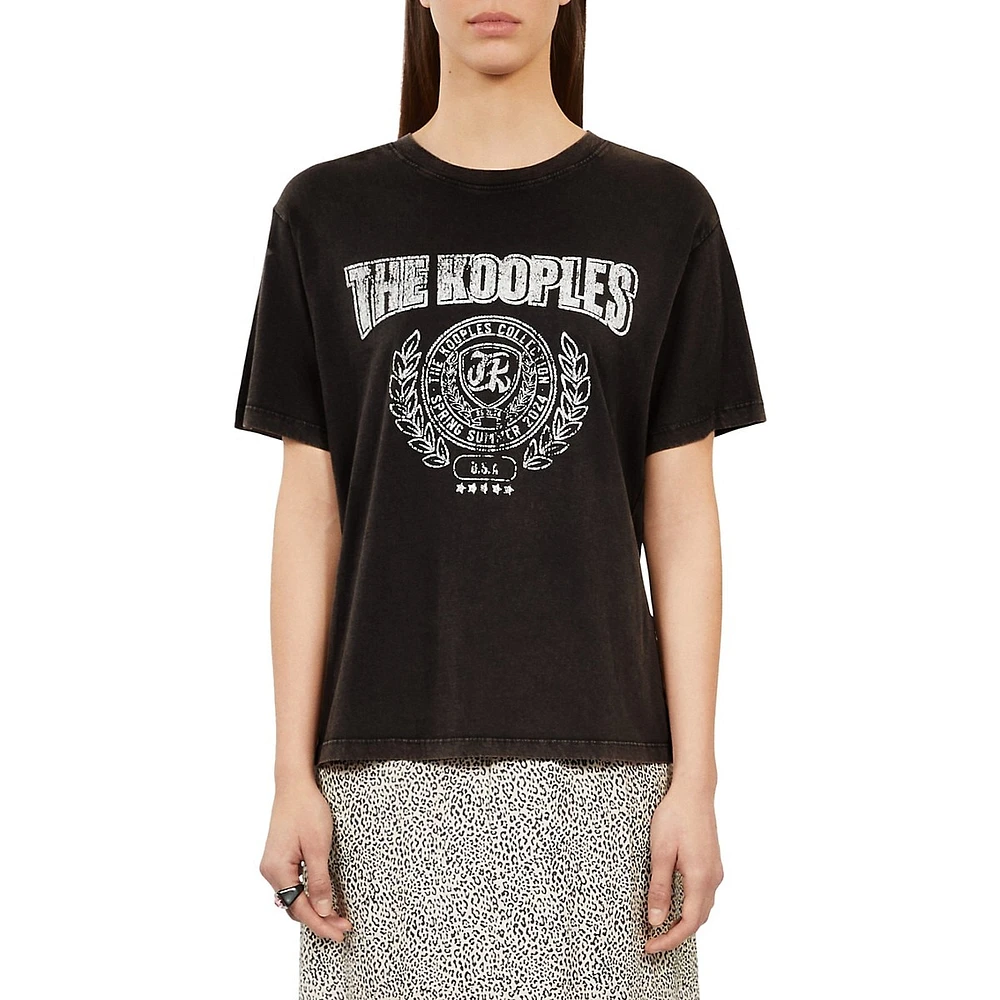 The Kooples Logo Crest Serigraphy T-Shirt