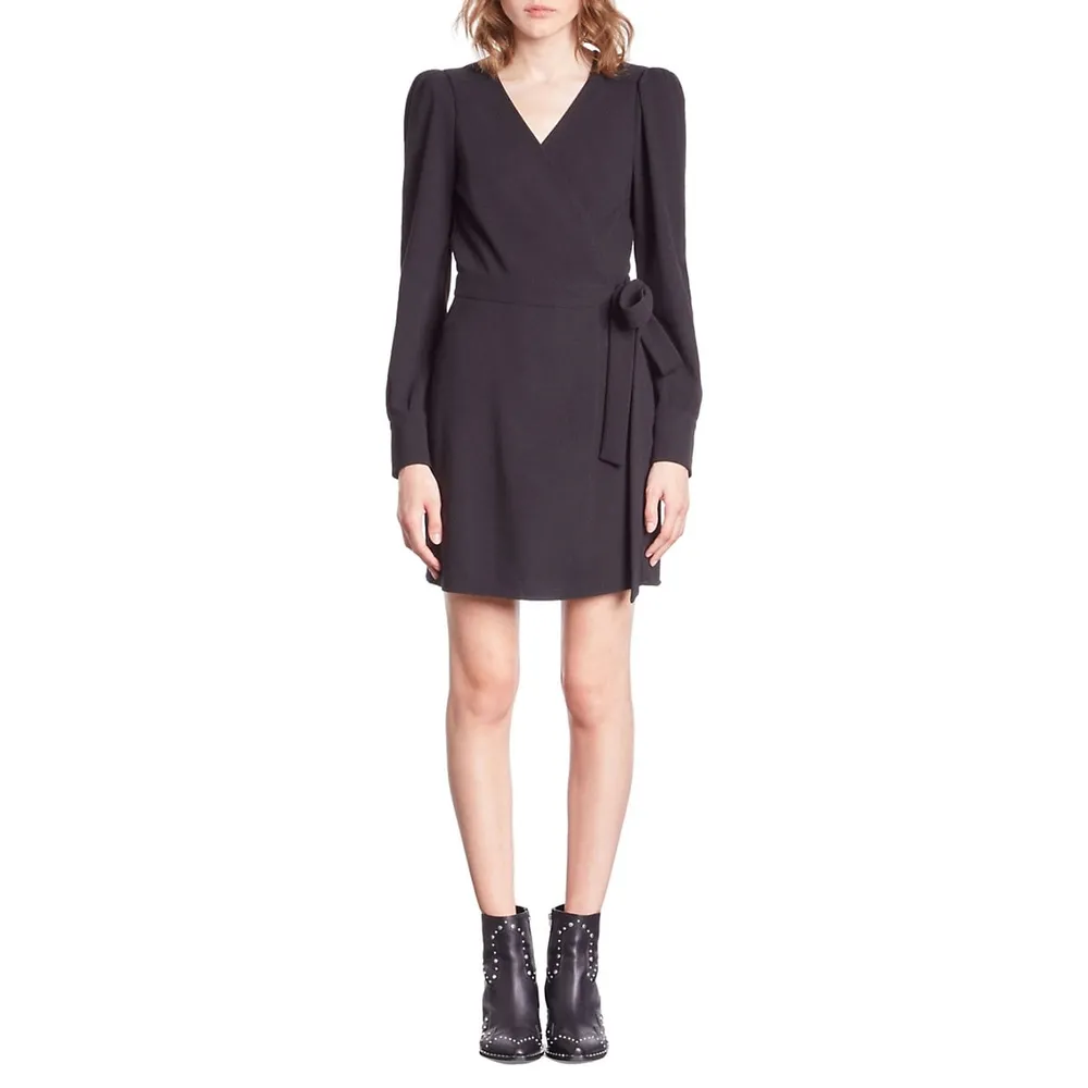 The Kooples Mini Crepe Wrap Dress