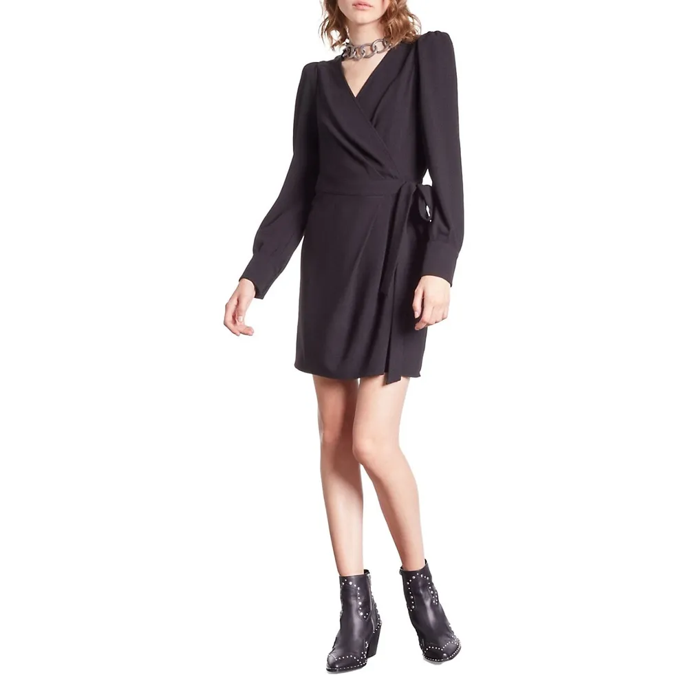 The Kooples Mini Crepe Wrap Dress